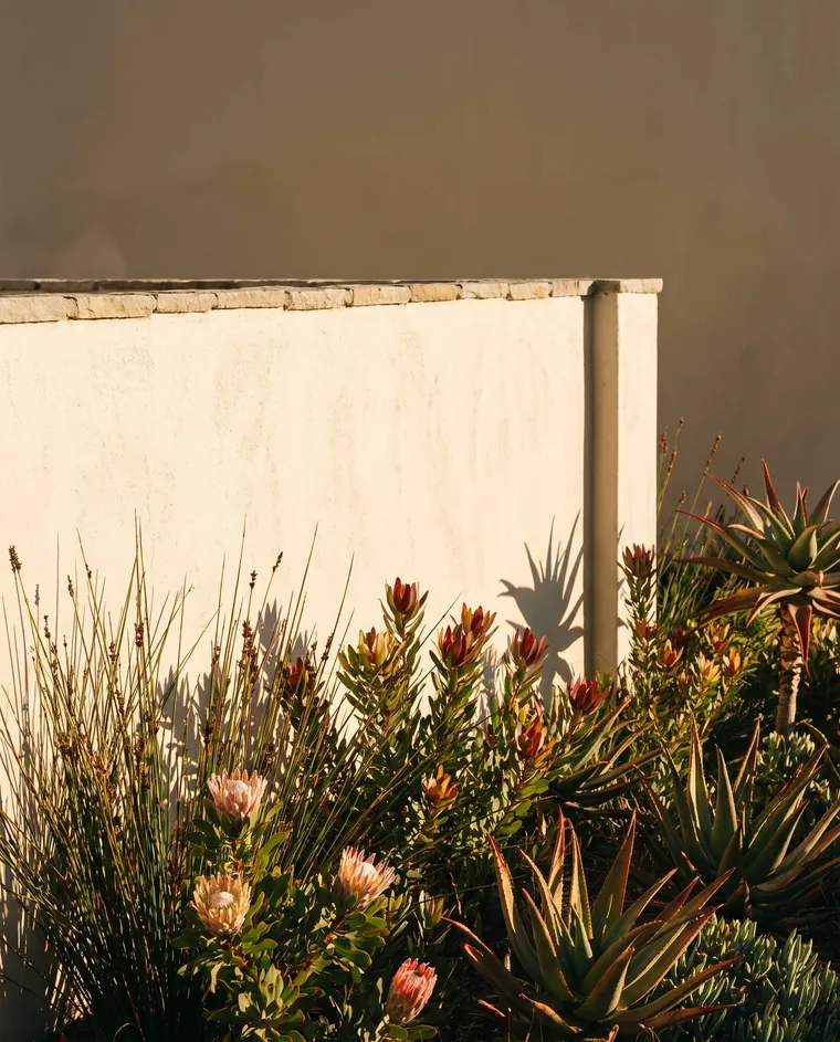 Maintained garden wall with containment along the top